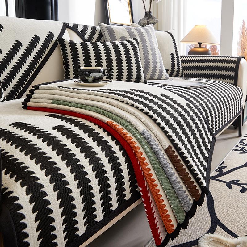 Poduszka na sofę z szenili Anti-Scratching Pełny zestaw Lekki luksus Skórzana sofa Antypoślizgowy Cztery pory roku Uniwersalny Pokrowiec na sofę