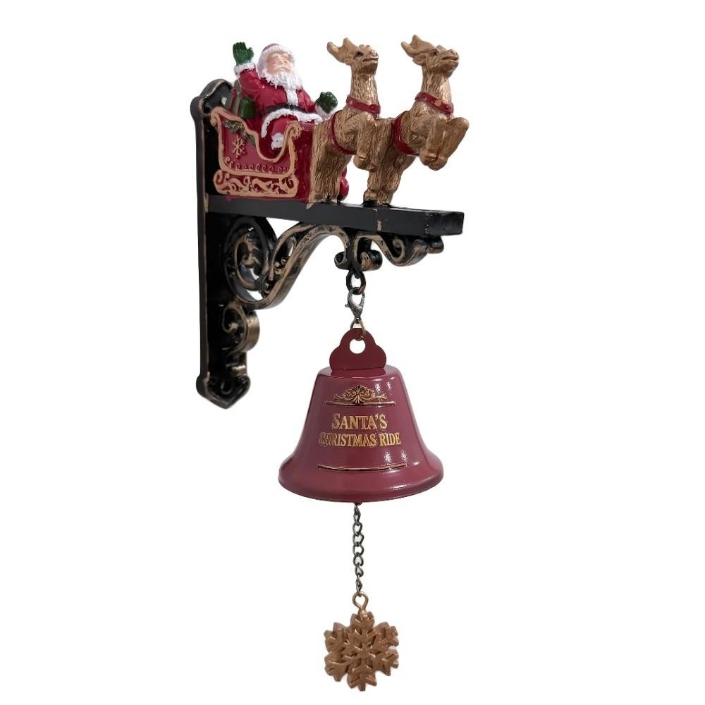 Power-Free Santa Claus Wall Bell Reindeer 3D Wall-mounted Bell Christmas Door Bell Entryway Decor