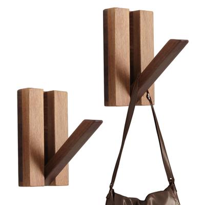 2 Pezzi Ganci da Parete Rustici Pieghevoli Ganci per Cappotti in Legno Montati a Parete Appendini Robusti Ingresso