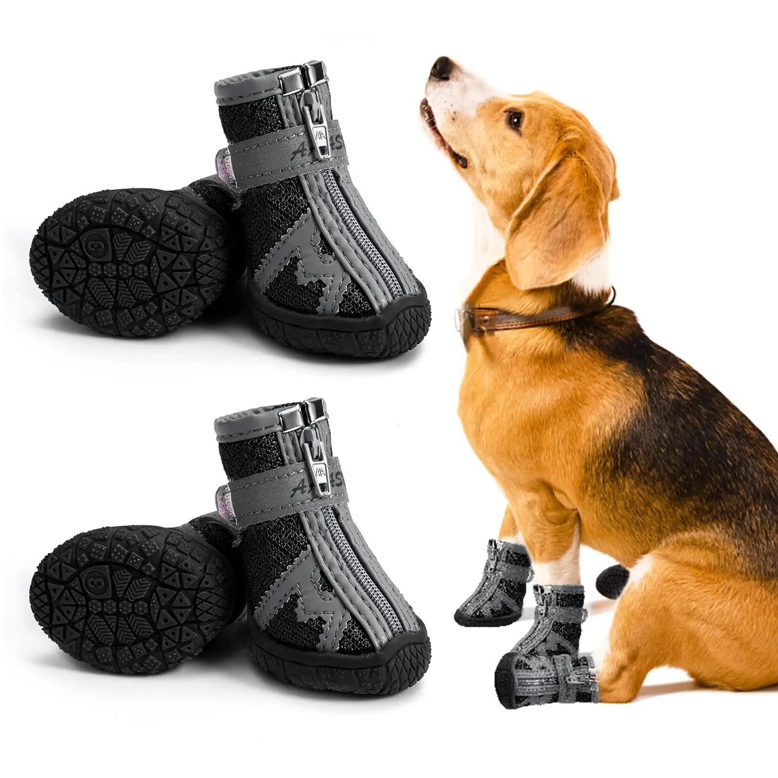 

4 шт./компл. Водонепроницаемая летняя обувь для собак, нескользящие резиновые сапоги, защитные дышащие носки для маленьких кошек, щенков, собак XL