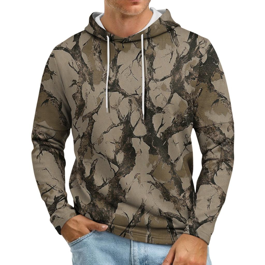 Men's Loose-fitting Casual Camouflage Print Hooded Sweatshirt