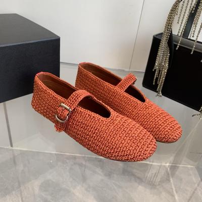 Pantofi simpli de damă din piele naturală de primăvară 2025, cu curea cu fund plat și vârf rotund, cu gură puțin adâncă, tip balerini Mary Jane