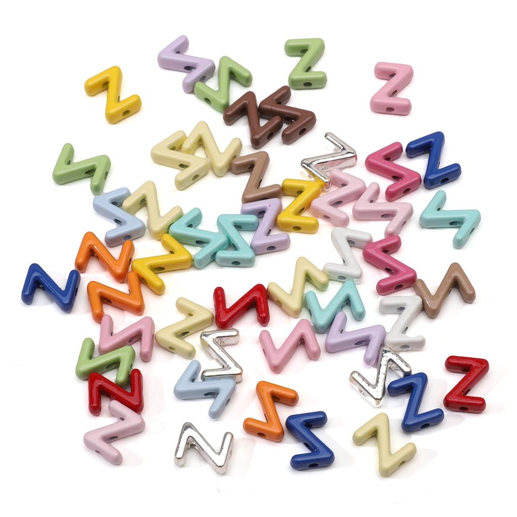 5Pcs Alloy Small Colored Drip Oil Letter Beads Bead For DIY Handmade Materials Bracelets Necklaces Jewelry Making