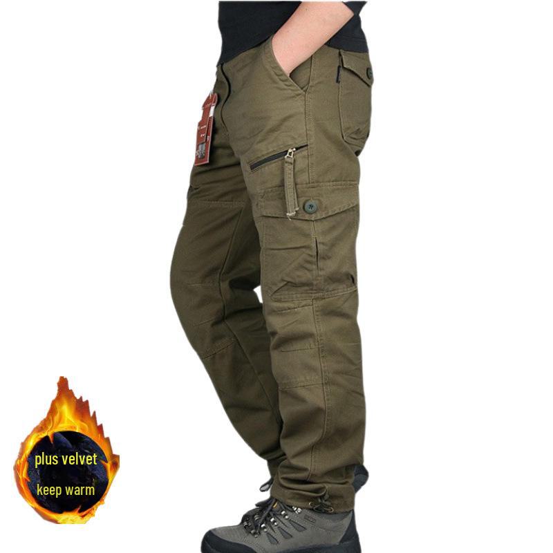 Men's Multi-Pocket Straight Casual Outdoor Pants for Autumn and Winter