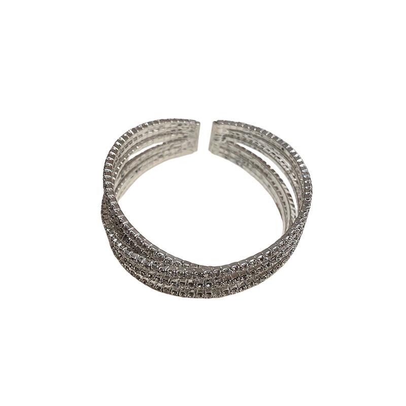 

European Style Copper Cross Cuff Bracelet With Rhinestone Accents For Daily Fashion