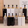300/500Ml Cylindrical Bamboo Pump Dispenser Bathroom Pet Dish Soap Bottle Lotion Refillable Shower Gel Liquid Frosted Container