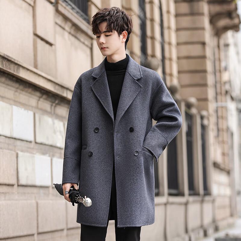 

Firstview Men s Business Casual Double-Faced Wool Blend Overcoat 3XL