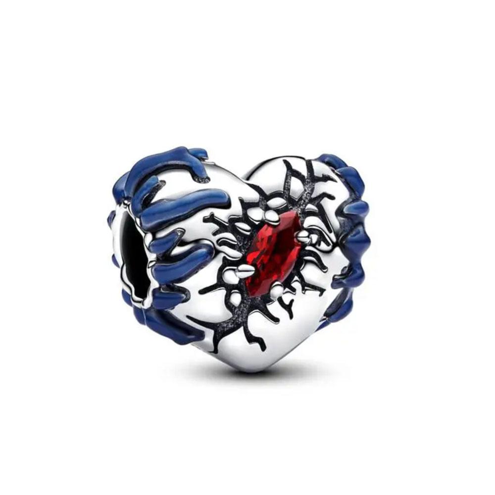 Copper Valentine'S Day Rose Hearts Charm Bead Fit Original Bracelet For Women Diy Fashion Jewelry Making