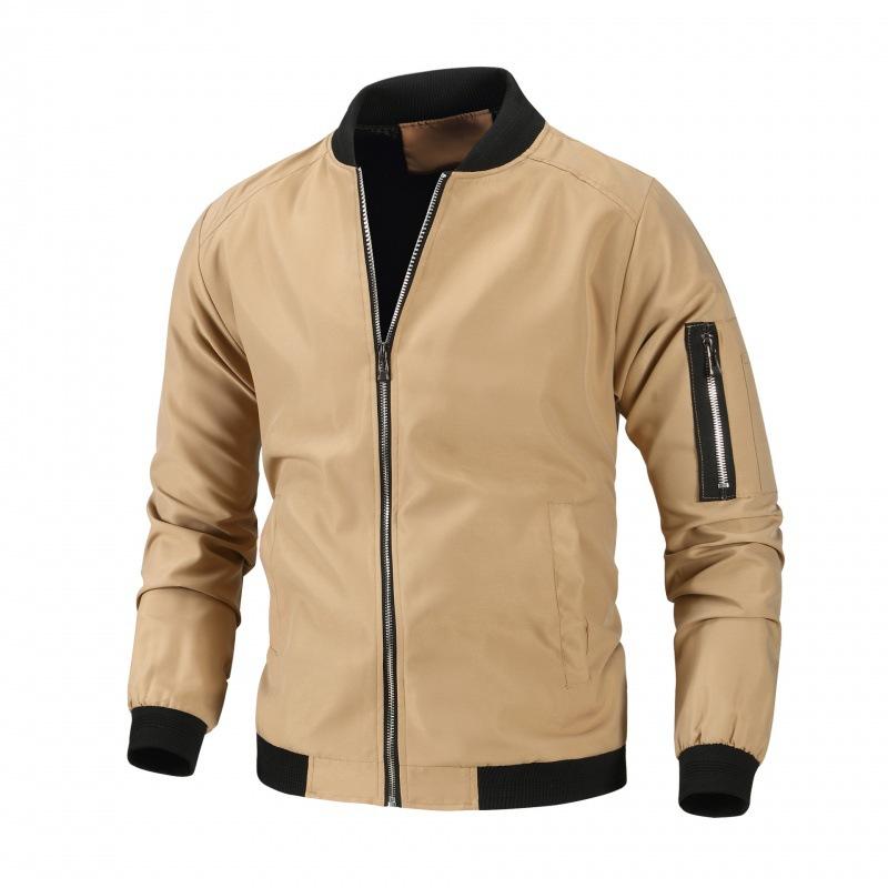 Men's Stand-Up Jacket Casual Spring and Autumn Thin Cardigan Zipper Jacket Fashion Youth Jacket Men's