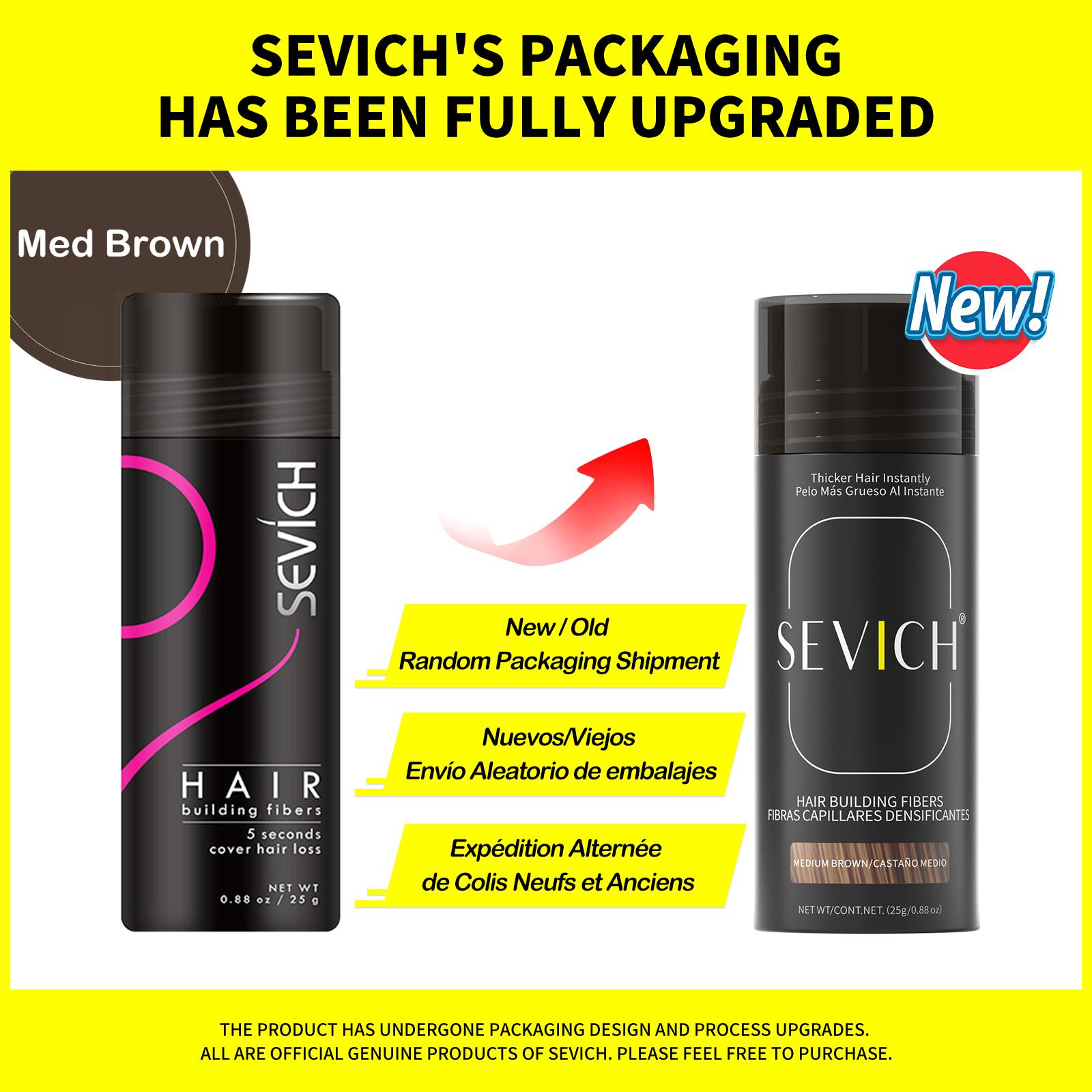 Butelka Sevich 25g Włókna keratynowe w proszku Leczenie wypadania włosów 10 kolorów Włókna budujące włosy Zagęszczające Unisex 25g średni kolor brązowy