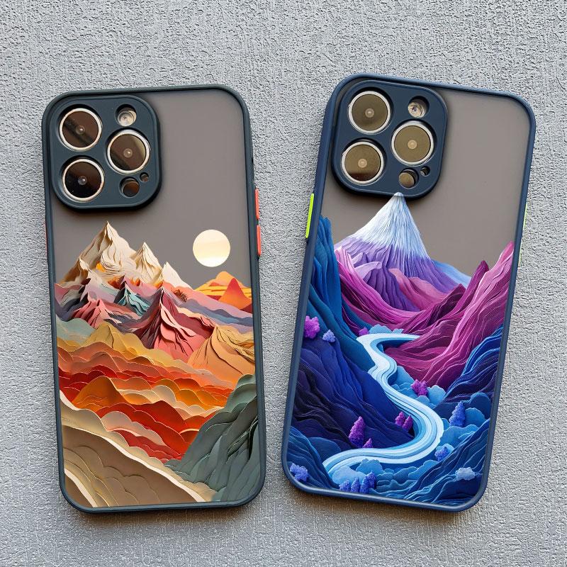 Printing Mountains Rivers Flowing Water Phone Case For IPhone 16 15 14 Pro Max Plus 13 12 Mini 11 Pro Max X XR XS 8 7 SE2 Covers