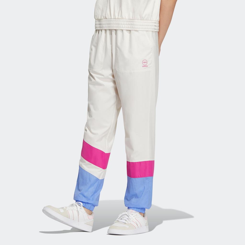 Adidas Vibe Colorblock Stripe Casual Loose-Fitting Track Pants Women Bottoms Pink White IA6747