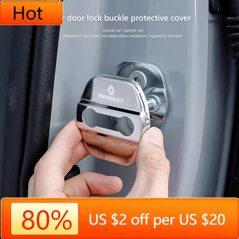 Interior Stickers Car Door Lock Buckle Protective Cover Anti-rust Cap For Renault Clio Koleos Megane Kadjar Fluence Espace ZOE Q