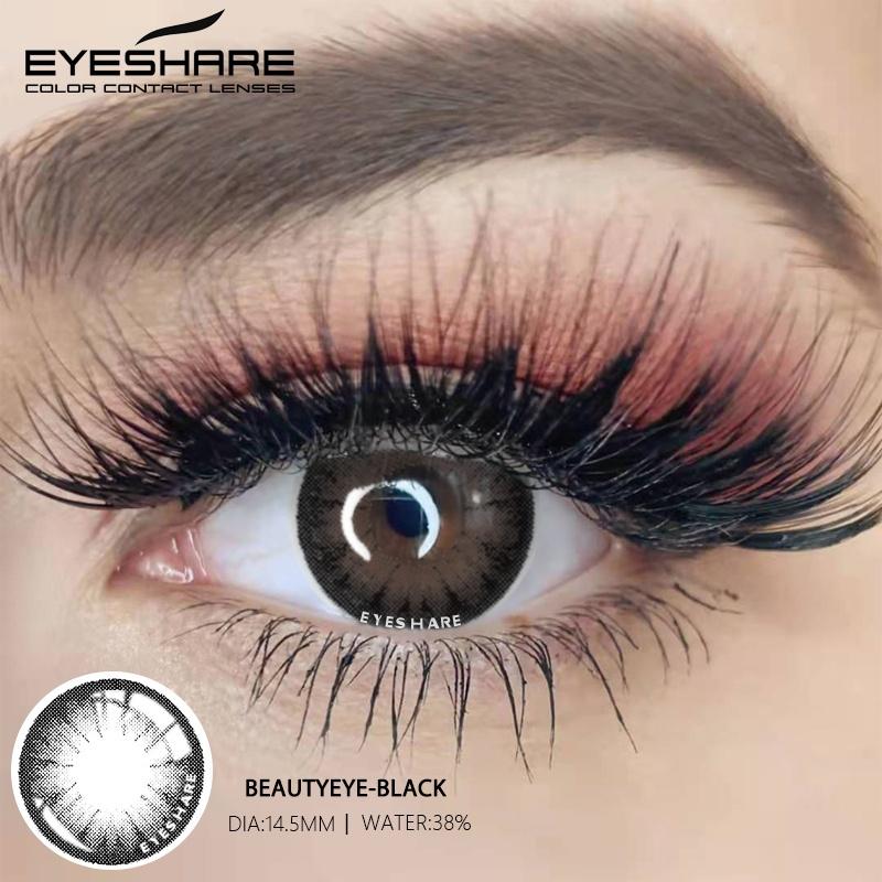 EYESHARE 1 пара натуральных черных контактных линз для глаз BEAUTYEYE для ежегодного использования