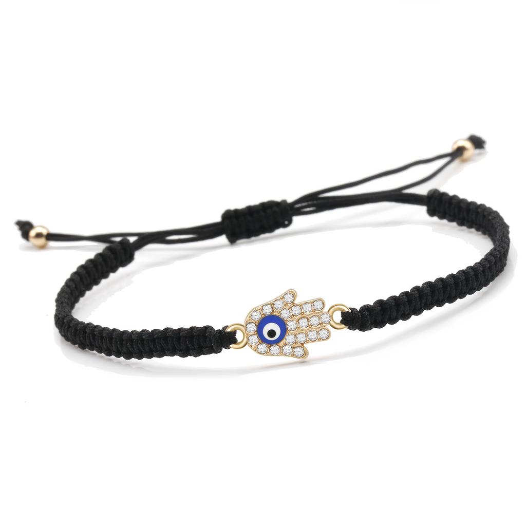 Red Rope Zinc Alloy Hamsa Hand Evil Eye Charm Bracelet Women Fashion Fatima Black Cord Adjustable Jewelry Gift