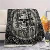 Skull Gothic Print Flannel Blanket, High Quality Comfortable for All Seasons, Home Decor, Warmth and Comfort, Perfect for Christmas Gifts102