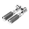 Pair of Motorcycle Foot Pegs Clamp Footrest Mount for 1in Engine Crash Bar Guard Argent