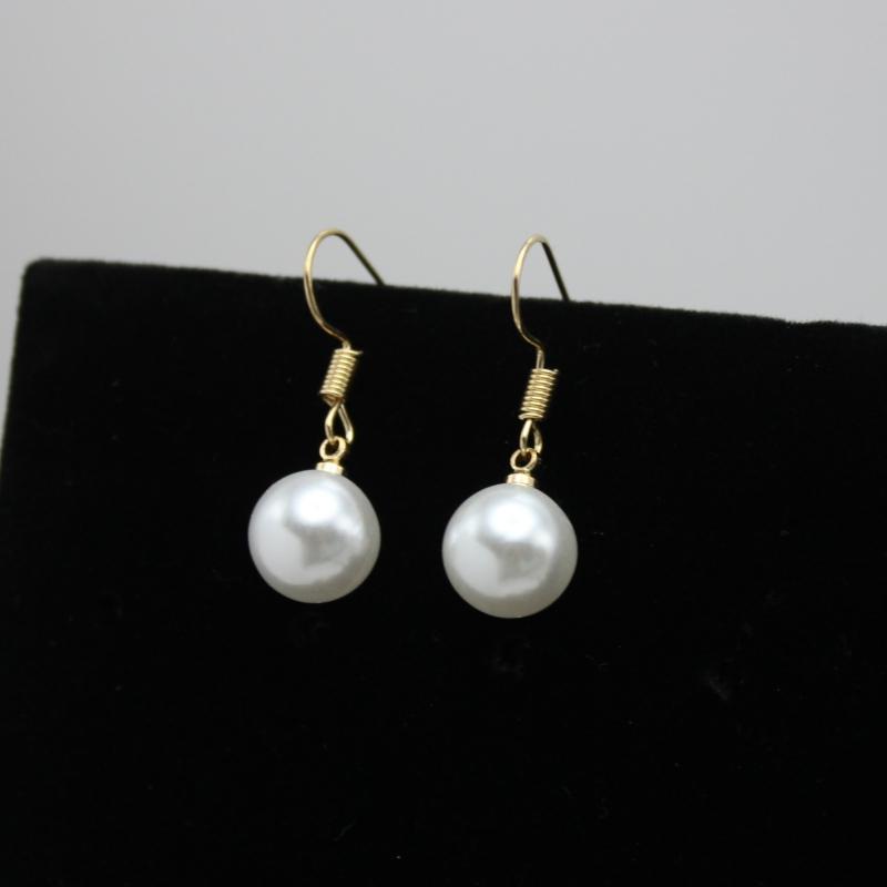 

Round Imitation Pearl Drop Earrings for Women Pendientes Waterdrop Pendant Ear Zircon Trend Creative Accessories