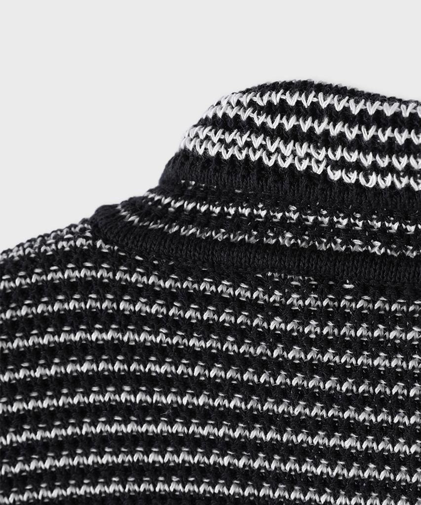 Panicale Cotton Blend Striped Knit Jacket [Navy]