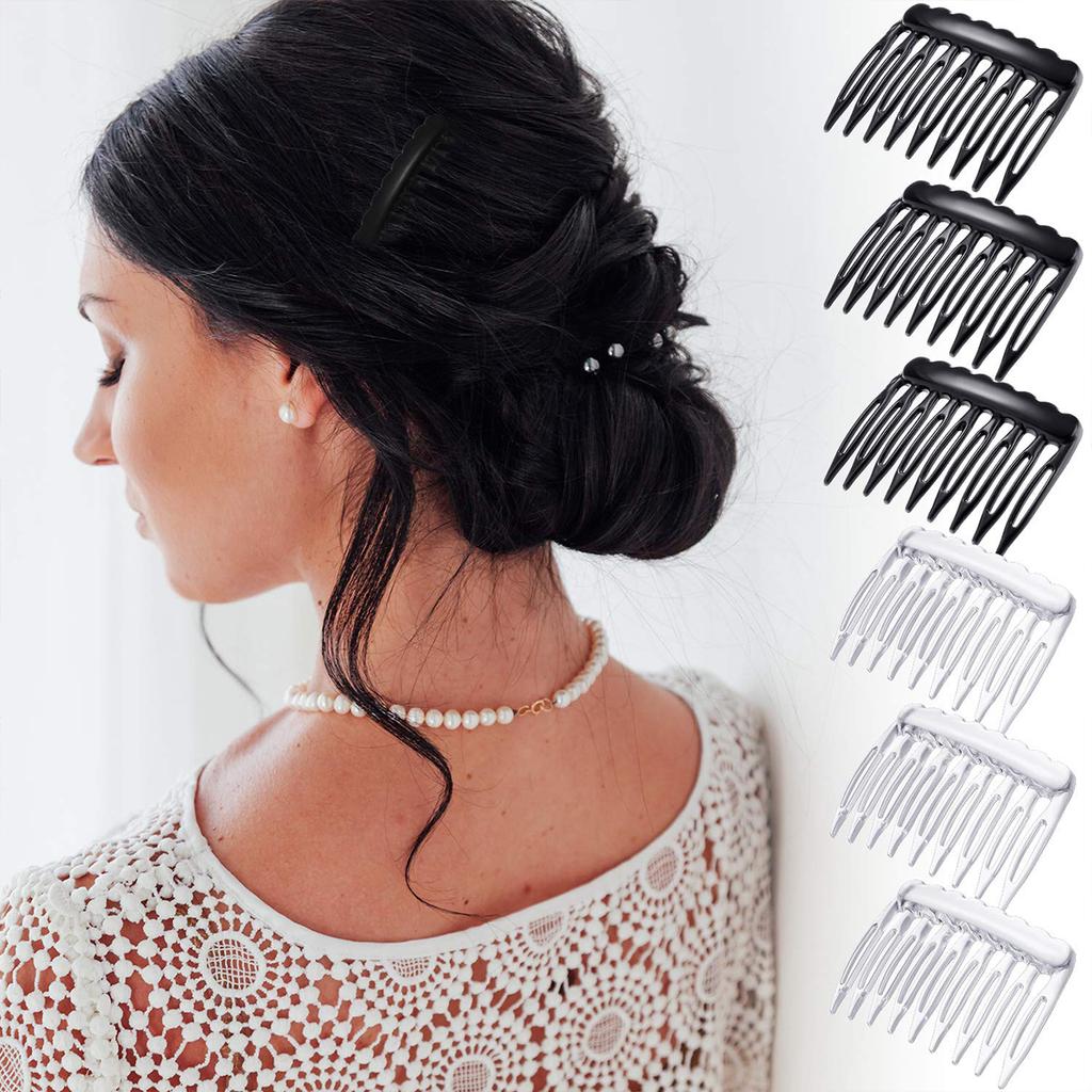 24 Pcs French Teeth Hair Combs Small Hair Side Combs Hairs Clip Comb DIY Bridal Wedding Veil Comb for Headwear Hair Accessories