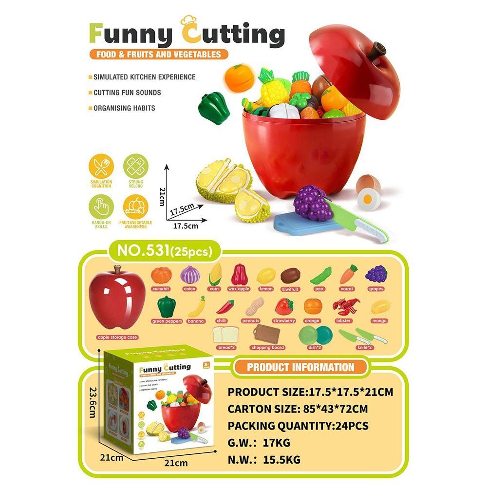 25/32PCS Early Educational Play Food Cutting Toys 25/32PCS Mock Fruit Cutting Toy  Kitchen Role Play