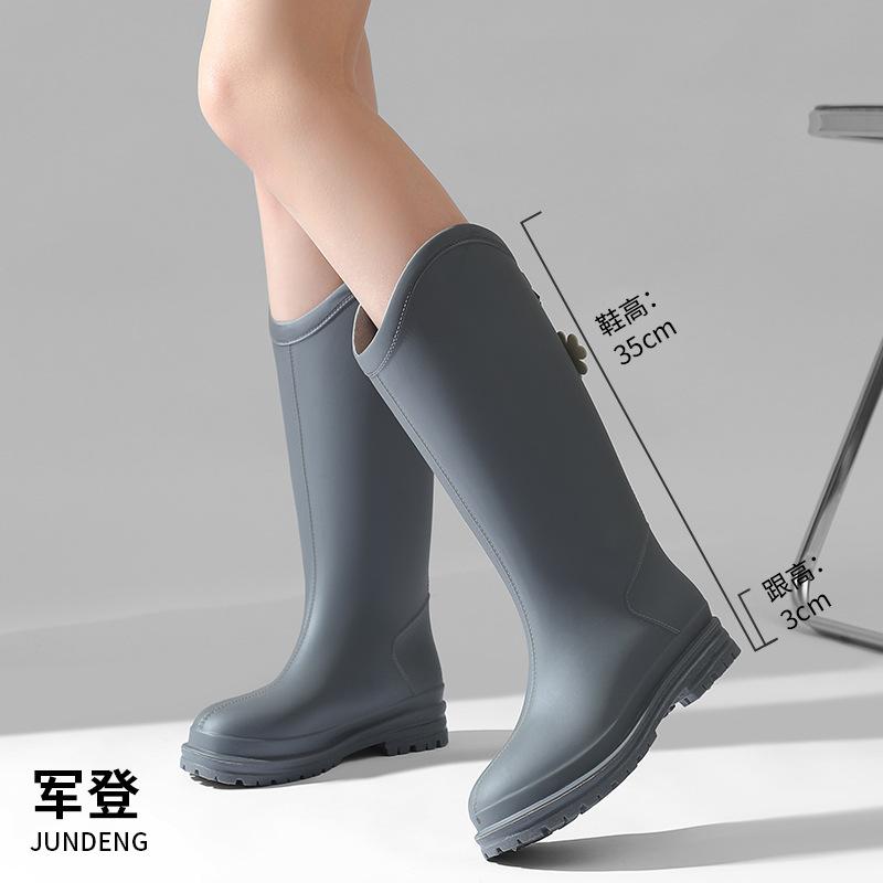 

Новая женская модная дождевая обувь, японские резиновые сапоги с высоким голенищем, водонепроницаемая и легкая обувь для воды, нескользящая резиновая обувь 41