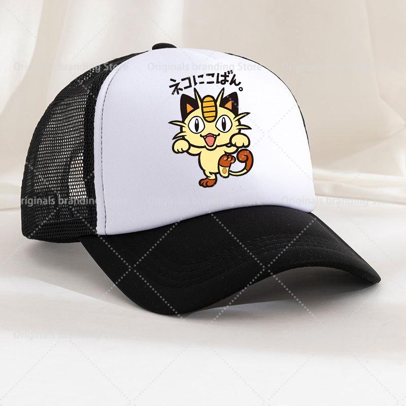 Summer Baseball Cap Cartoon Anime Figure Pokemoned Print Hat Boy Girl Breathable Kid Hat HipHop NetCap Kawaii Kids Toy Gift