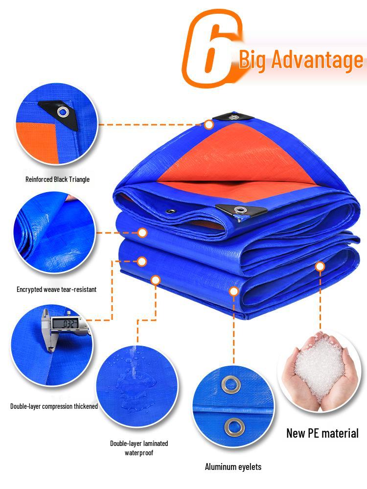 Waterproof Outdoor Canvas Tarpaulin: Rainproof Sunshade for Tricycles and Tents