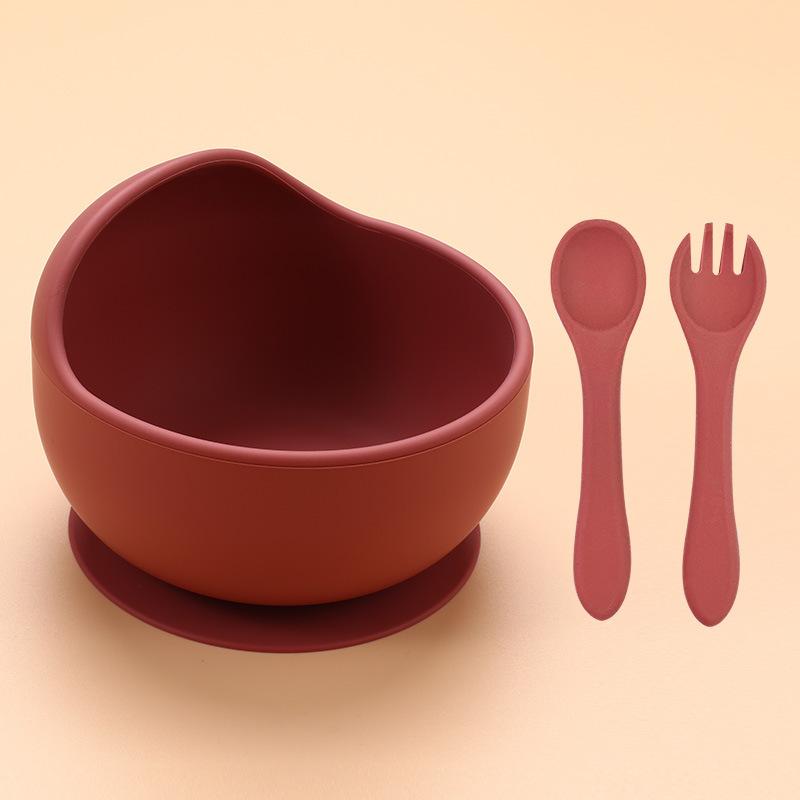 

Силиконовый набор детских мисок для кормления, детская обучающая посуда, набор мисок на присоске, деревянная ложка, вилка, детская посуда, детские вещи