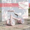 Baby Balance Bike for 1-2 Years Old, Light-up Toddler Balance Bike with Adjustable Seat, 4 Silent EVA Wheels, Pink