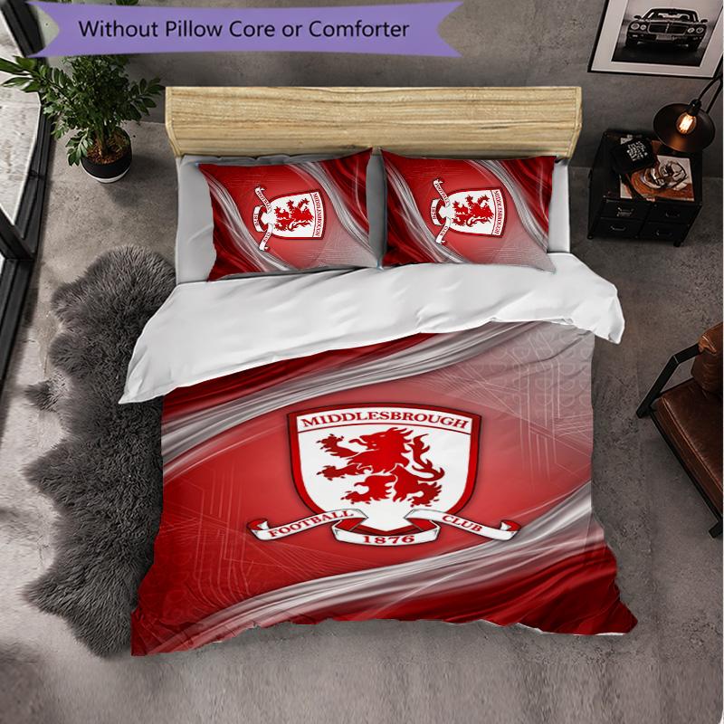 Biancheria da letto a tema Middlesbrough Set 3 pezzi Copripiumino Biancheria da letto decorativa per camera da letto di adolescenti Decorazione per la casa