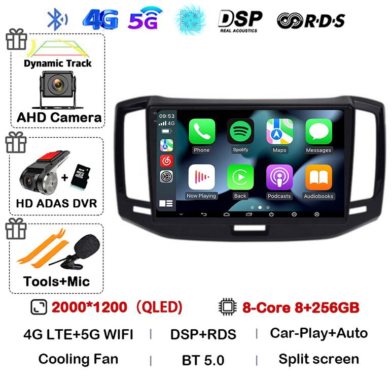 Android 14 Auto CarPlay WiFi+4G Autoradio GPS Für Chery E3 2013 2014 2015 2016 2017 Multimedia Video Player 360 Kamera Head Unit