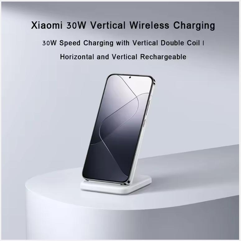 Xiaomi 30W Wireless Charger Vertical Fast Charging for Xiaomi Mi 14/13/12/11 Series for Redmi K70/K60 Series for IPhone Series