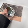 Metal Mini Acrylic Mirror Round Shoulder Bag With Chain For Daily Use