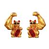 Palm-sized Lucky Cat Figurine for Good Luck and Fortune, Perfect for Business Openings and Housewarmings. (Lucky Cat + Left-Handed Maneki Neko)