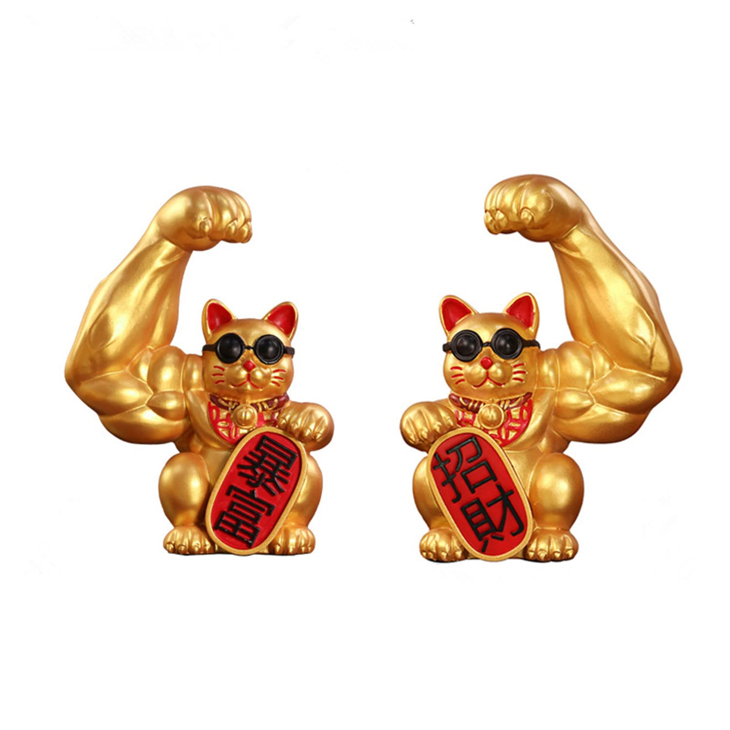 

Фигурка кота удачи размером с ладонь для удачи и богатства, идеально подходит для открытия бизнеса и новоселья. (Кот удачи + Манеки-неко с левой лапой)