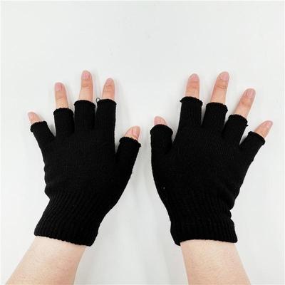 Unisex zimní půlprsté rukavice Pletené bezprsté teplé elastické rukavice v běžné velikosti