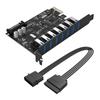 SuperSpeed USB 3.0 7 Port PCI-E Express Card with a 15pin SATA Power Connector PCIE Adapt VL805 and VL812 Chipsets