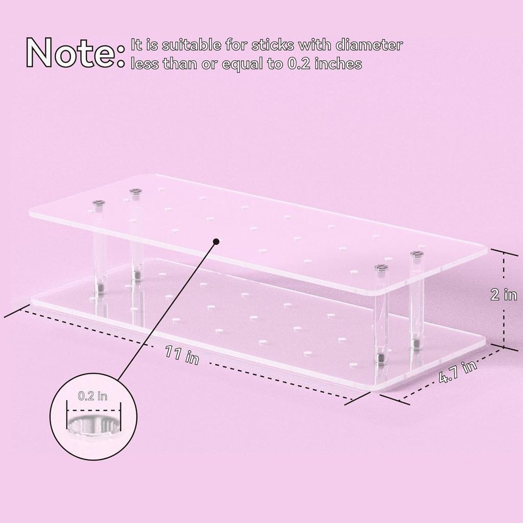 Cake Pop Stand for Drying, 21 Hole Lollipop Stand and Cake Pop Holder Stand, Acrylic Cake Pop Resting Tray and Lollipop Holder Stand, Cake Pop