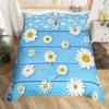 Daisy Duvet Cover Botanical Floral Bedding Set Microfiber Natural Blossom Flower Pattern Comforter Cover King For Boys Girl Room