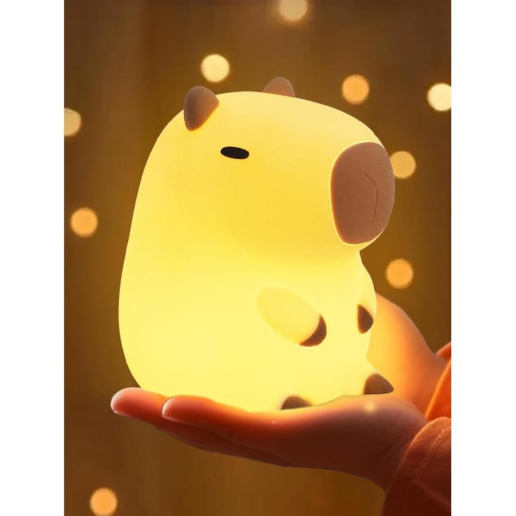 YuanDian Capybara Night Light - Adorable Silicone Lamp for Kids, Babies, Adults | Cute Capybara Gift, Nursery Bedroom Decor