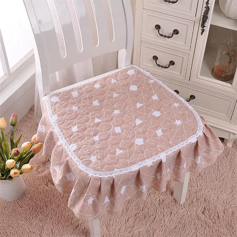 Pastoral Style Dining Chair Cushion Restaurant Decor Chair Cushions Non-slip Seat Mat With Lace Home Chair Seat Cushions Soft