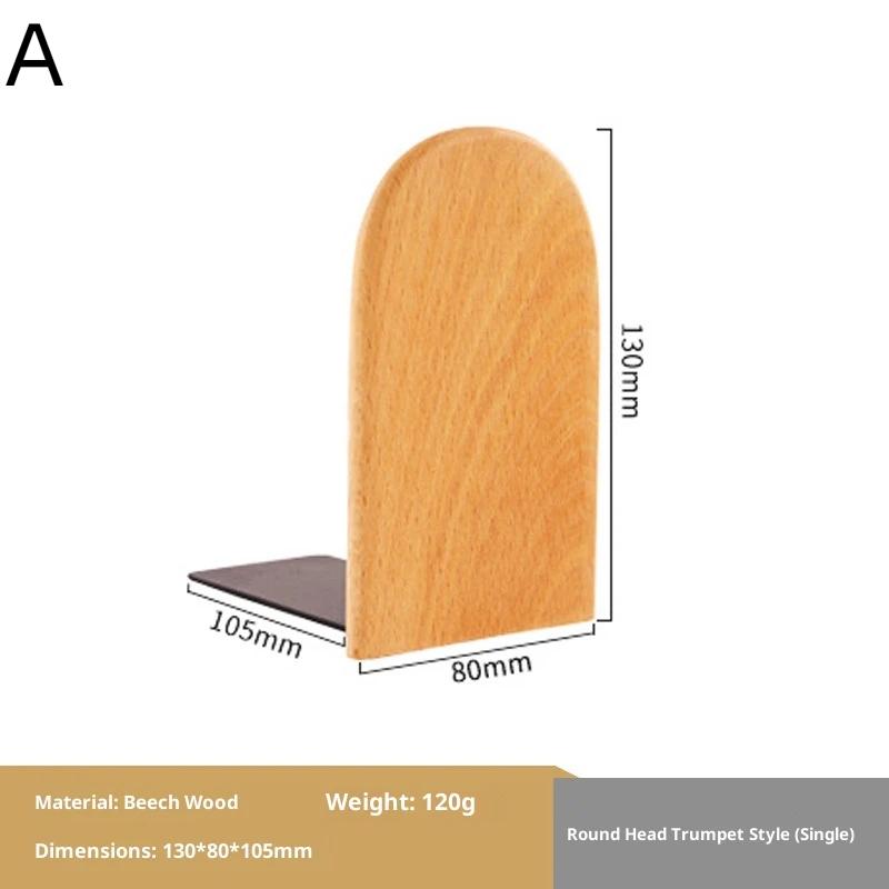 Stylish Walnut Wood Bookend Home Office Holder for Desktop Shelf Organization A