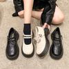 Lightweight platform sole Mary Jane shoes women's shoes 2025 new one-line butterfly buckle single shoes black non-slip muffin small leather shoes