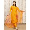 Indian Pakistani Art Silk Salwar Kameez Bollywood Women Kurti Pant Dupatta Set