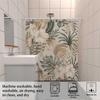 1pc Monstera Deliciosa Floral Print Shower Curtain, with 12 Hooks, Machine Washable, for Shower Partition and Privacy Protection