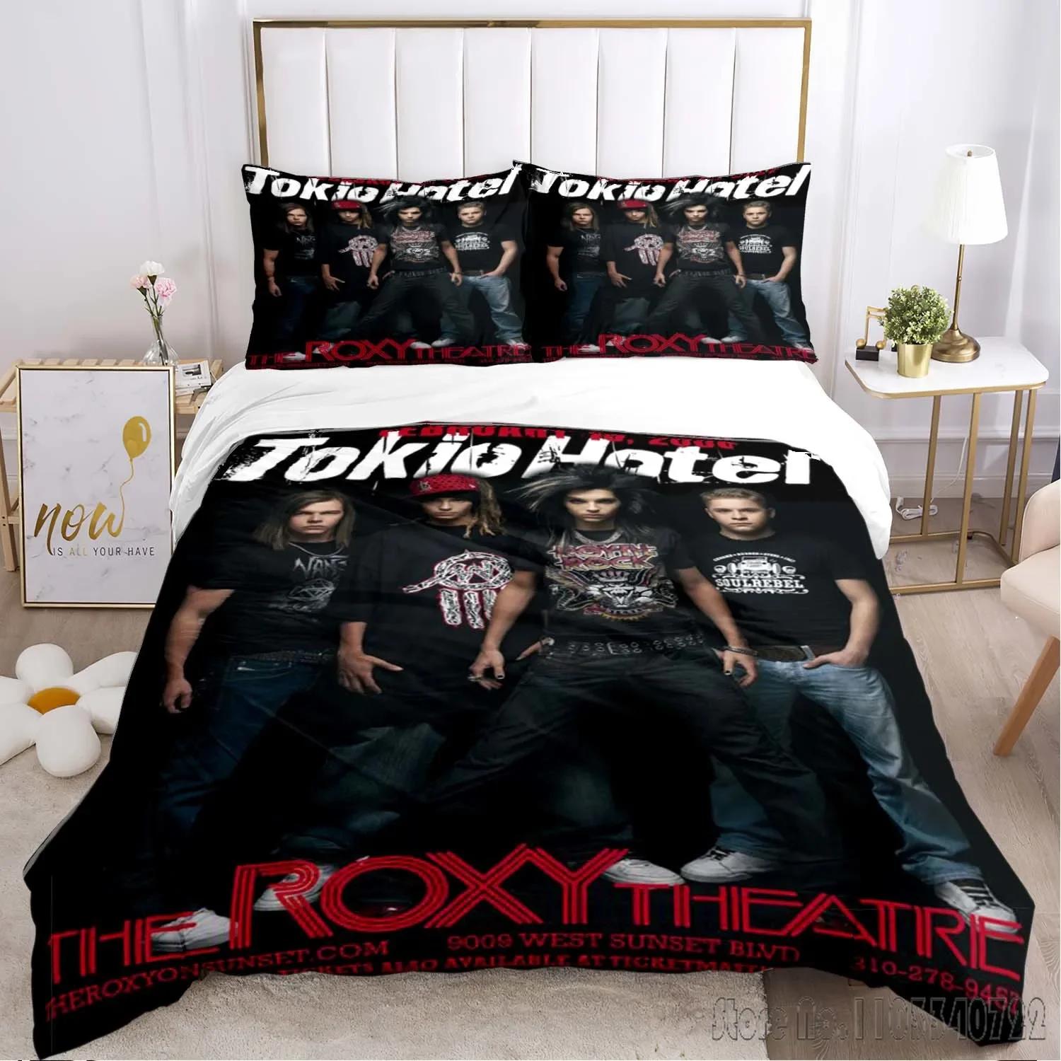 

Комплект постельного белья Tokio Hotel Односпальный Полуторный Комплект Пододеяльника HD Чехол для Одеяла для Детских Комплектов Постельного Белья Постельные Принадлежности Декор Спальни AU Double 180x210cm