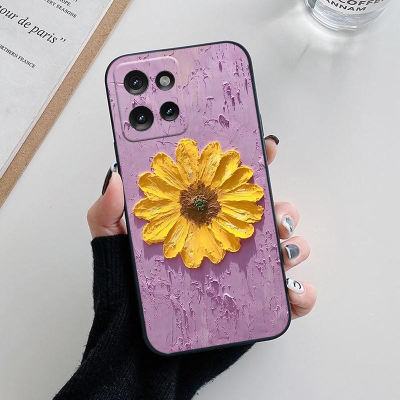 För Motorola Moto G75 Skal Härligt Tecknat Blomma Mjukt Silikon Telefonskydd För Moto G35 G55 5G E14 G04S G54 Power 5G Funda Coque