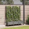 Garden Flower Pots with Irrigation and Wheels 3 Pcs Light Gray
