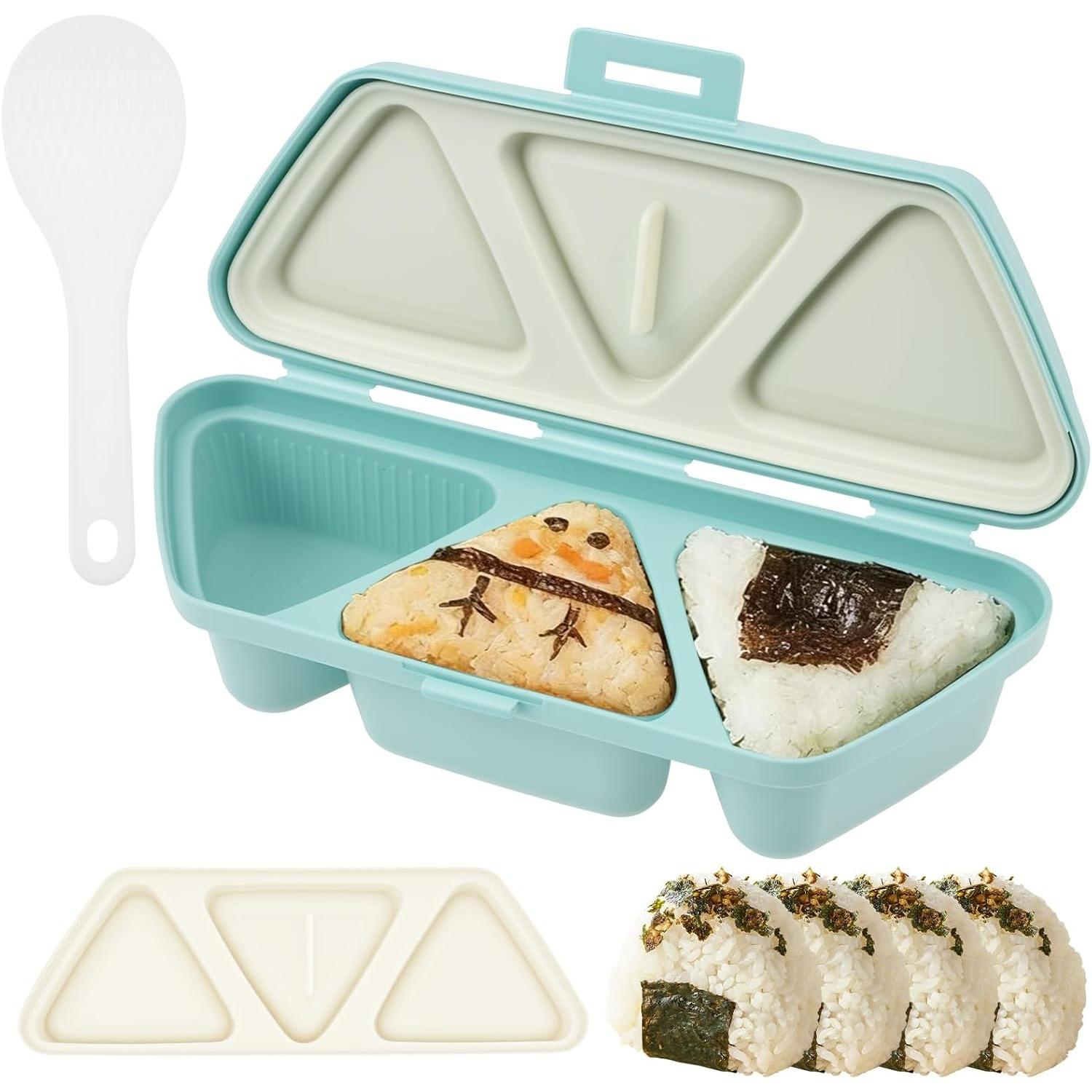 

6 in 1 Onigiri Mold Triangle Sushi Mold Non-Stick Rice Ball Mould Multifunctional Onigiri Maker Rice Ball Box for Making and Storing Sushi Z